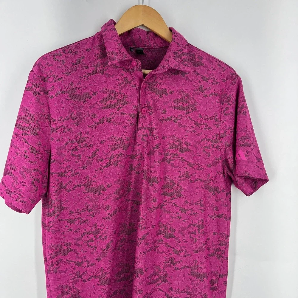 Adidas Mens Golf Polo HS1112‎ Shirt Digital Camo Short Sleeve Performance Size M